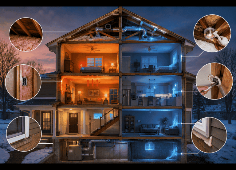Poor Insulation And Air Leaks Throughout Multi-Story Homes
